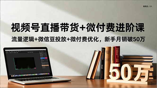 （16684期）视频号直播带货+微付费进阶课：流量逻辑+微信豆投放+微付费优化，新手月销破50万-靠谱项目库