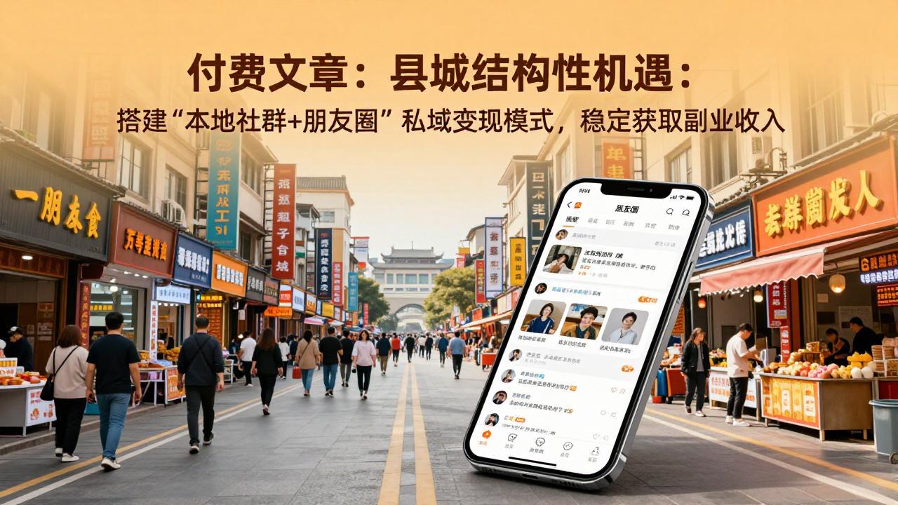 （17518期）付费文章：县城结构性机遇：搭建“本地社群+朋友圈”私域变现模式，稳定获取副业收入-靠谱项目库