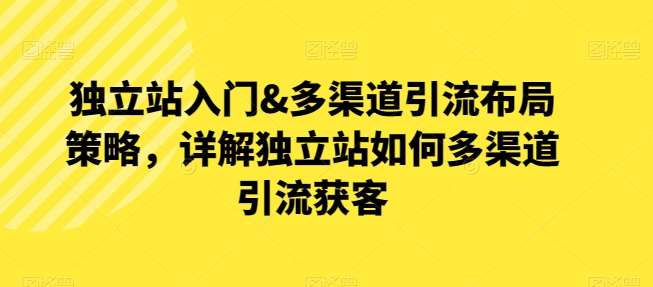 独立站入门&多渠道引流布局策略，详解独立站如何多渠道引流获客-靠谱项目库