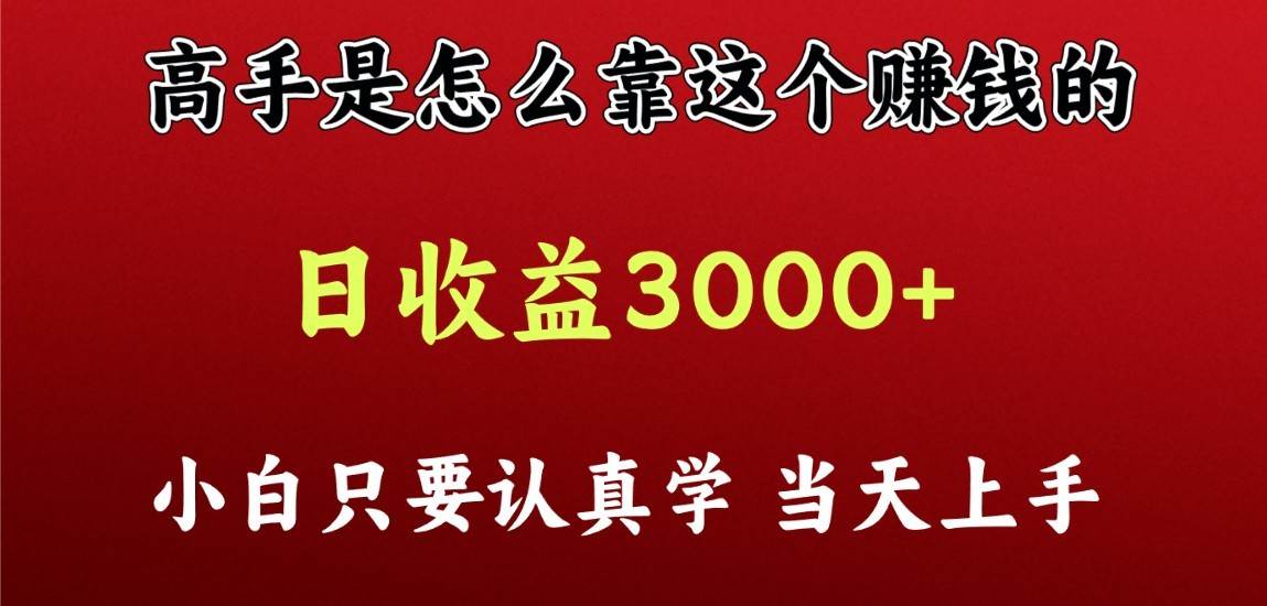 看高手是怎么赚钱的，一天收益至少3000+以上，小白当天上手-靠谱项目库