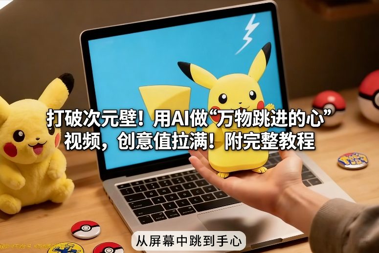 打破次元壁！用AI做【万物跳进手心】视频，创意值拉满！附完整教程-靠谱项目库