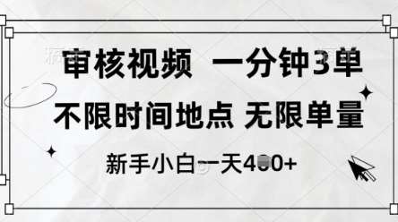审核视频，10秒一单，不限时间，不限单量，新人小白一天4张+【揭秘】-靠谱项目库