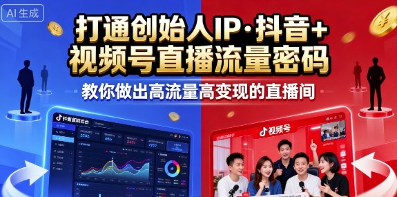 25年直播9-10两期线下课，打通创始人IP，抖音+视频号直播流量密码，教你做出高流量高变现的直播间-靠谱项目库