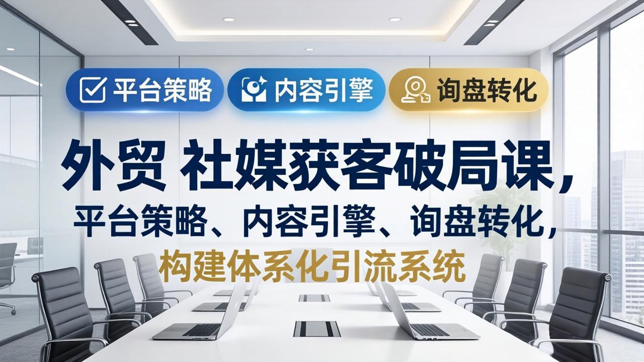 （17901期）外贸 社媒获客破局课，平台策略、内容引擎、询盘转化，构建体系化引流系统（更新26年3月）-靠谱项目库