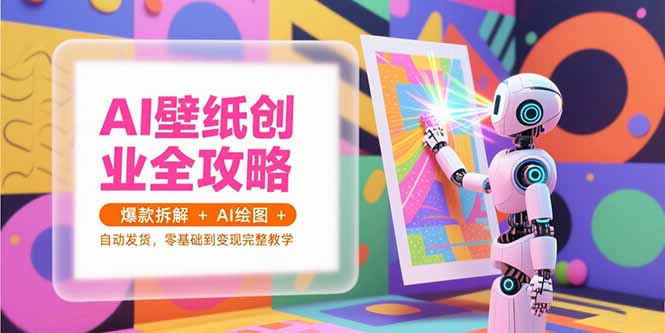 （15312期）AI壁纸创业全攻略，爆款拆解+AI绘图+自动发货，零基础到变现完整教学-靠谱项目库