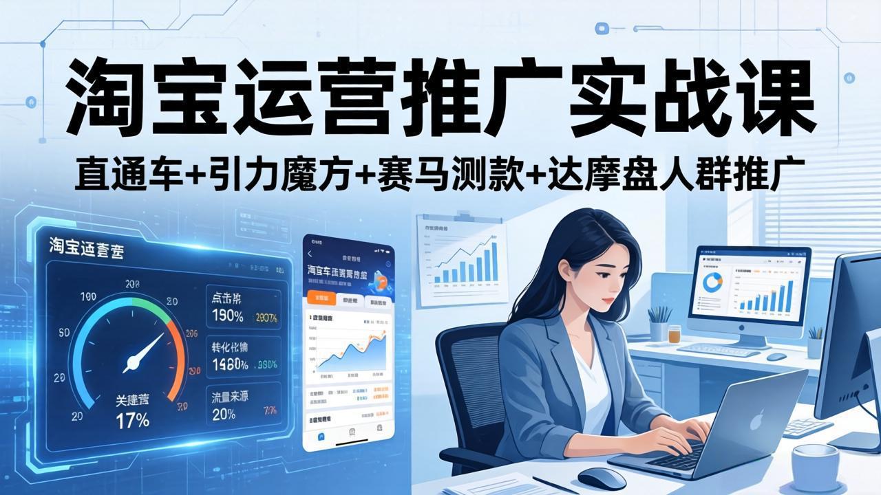 （18029期）淘宝运营推广实战课（更新26年4月）直通车+引力魔方+赛马测款+达摩盘人群推广等-靠谱项目库