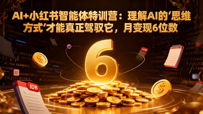 （16941期）AI+小红书智能体特训营2.0-更新：理解AI的思维方式才能真正驾驭它，月变现6位数-靠谱项目库
