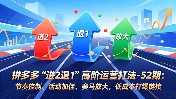 （16768期）拼多多“进2退1”高阶运营打法-52期：节奏控制、活动加权、赛马放大，低成本打爆链接-靠谱项目库