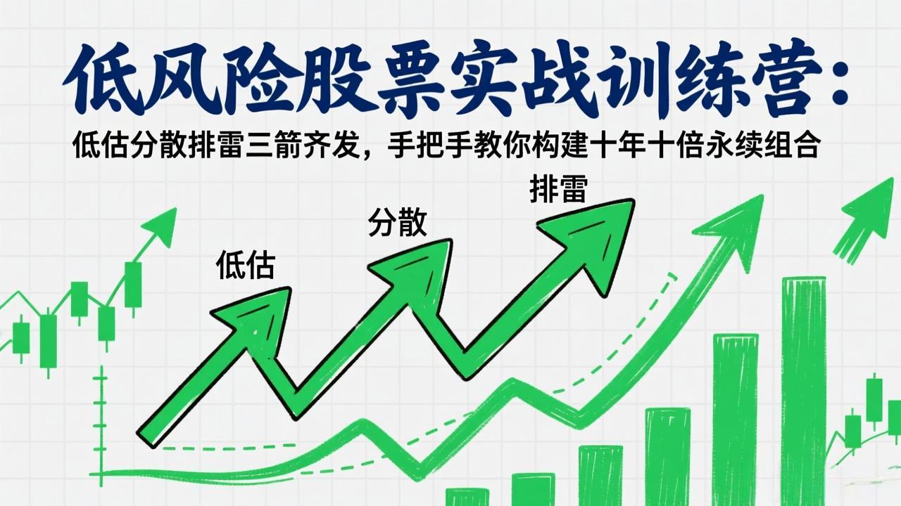 （17487期）低风险股票实战训练营：低估分散排雷三箭齐发，手把手教你构建十年十倍永续组合-靠谱项目库