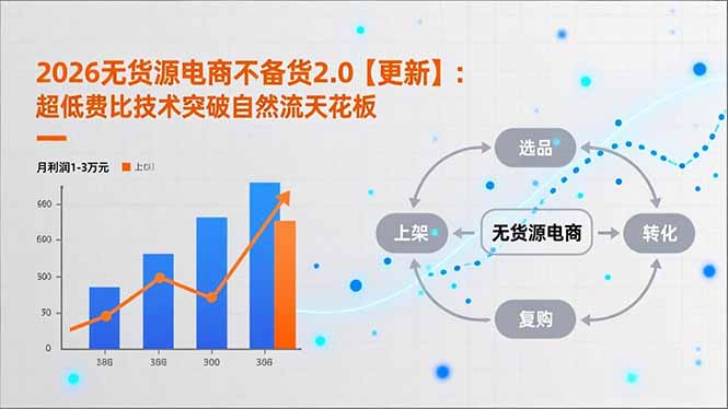（18011期）2026无货源电商不备货2.0【更新-4月】：超低费比技术突破自然流天花板，单店月利润1-3万元-靠谱项目库