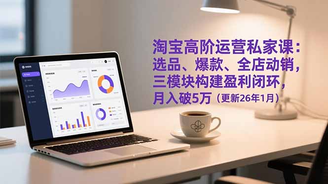 （17016期）淘宝高阶运营私家课：选品、爆款、全店动销，三模块构建盈利闭环，月入破5万（更新26年1月）-靠谱项目库