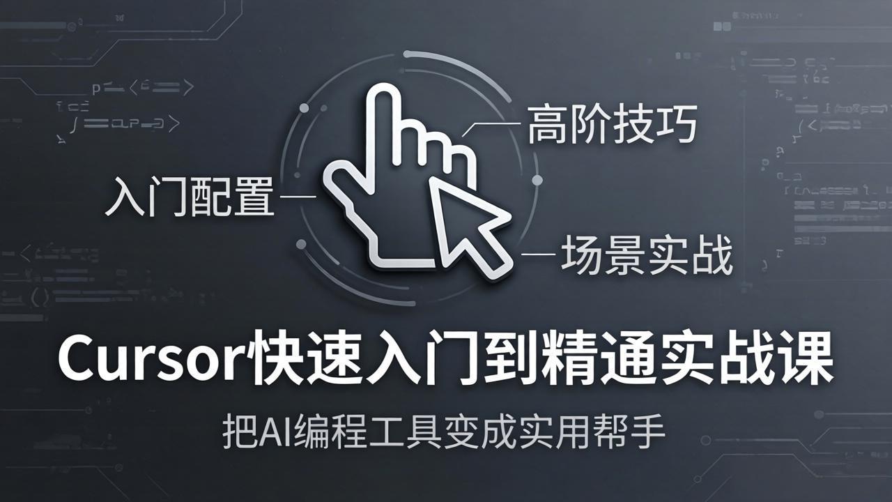 （17794期）Cursor快速入门到精通实战课：入门配置+高阶技巧+场景实战，把AI编程工具变成实用帮手-靠谱项目库