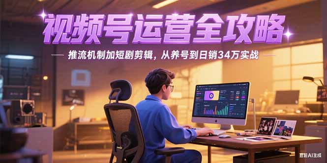 （15217期）2025视频号运营全攻略，推流机制加短剧剪辑，从养号到日销34万实战-靠谱项目库