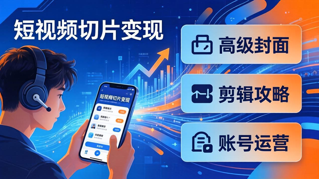 （17758期）短视频切片变现速成班2.0：高级封面+剪辑攻略+账号运营，0基础小白快速入局副业-靠谱项目库