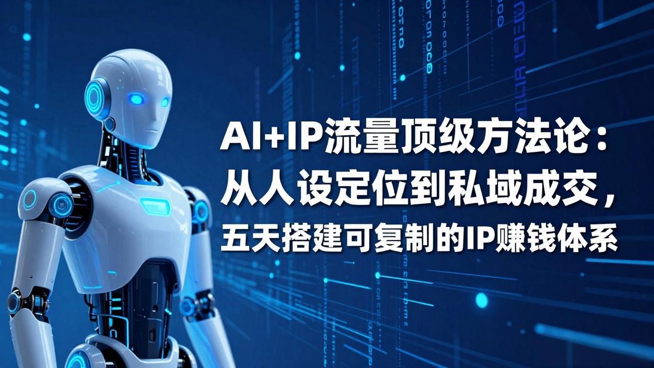 （17521期）AI+IP顶级方法论：从人设定位到私域成交，五天搭建可复制的IP赚钱体系-靠谱项目库