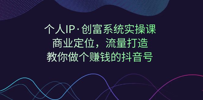 个人IP·创富系统实操课：商业定位，流量打造，教你做个赚钱的抖音号-靠谱项目库