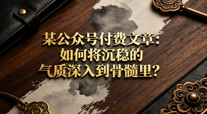 某公众号付费文章：如何将沉稳的气质深入到骨髓里？-靠谱项目库