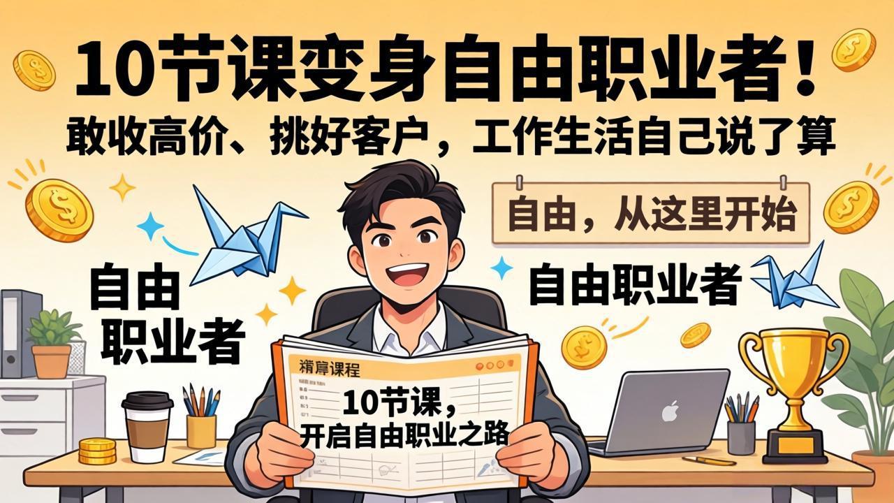 （17663期）10 节课变身自由职业者！敢收高价、挑好客户，工作生活自己说了算-靠谱项目库