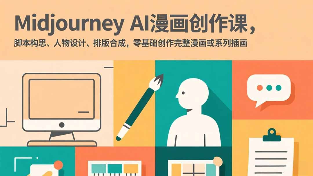 （17299期）Midjourney AI漫画创作课，脚本构思、人物设计、排版合成，零基础创作完整漫画或系列插画-靠谱项目库