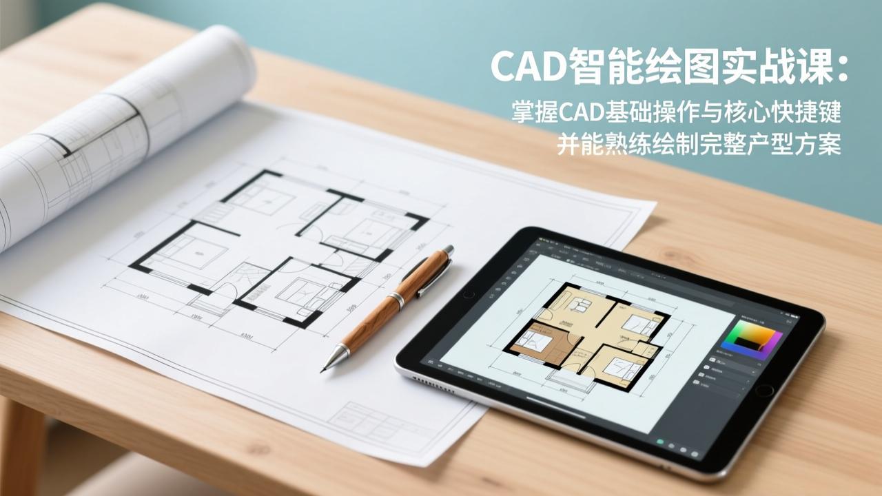 （17348期）CAD智能绘图实战课：掌握CAD基础操作与核心快捷键，并能熟练绘制完整户型方案-靠谱项目库