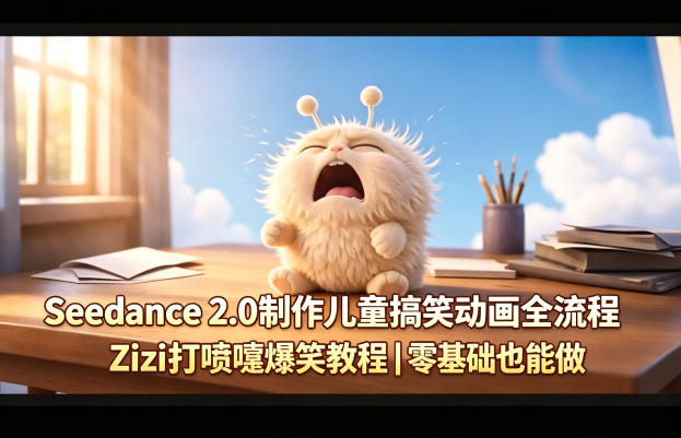 Seedance 2.0制作儿童搞笑动画全流程Zizi打喷嚏爆笑教程｜零基础也能做-靠谱项目库