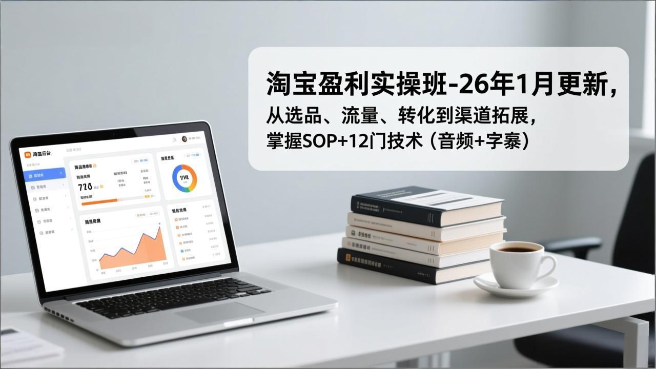（17105期）淘宝盈利实操班-26年1月更新，从选品、流量、转化到渠道拓展，掌握SOP+12门技术（音频+字幕）-靠谱项目库