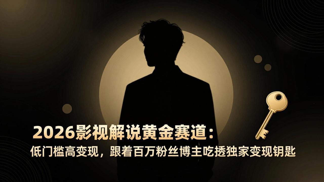 （17721期）2026影视解说黄金赛道：低门槛高变现，跟着百万粉丝博主吃透独家变现钥匙-靠谱项目库