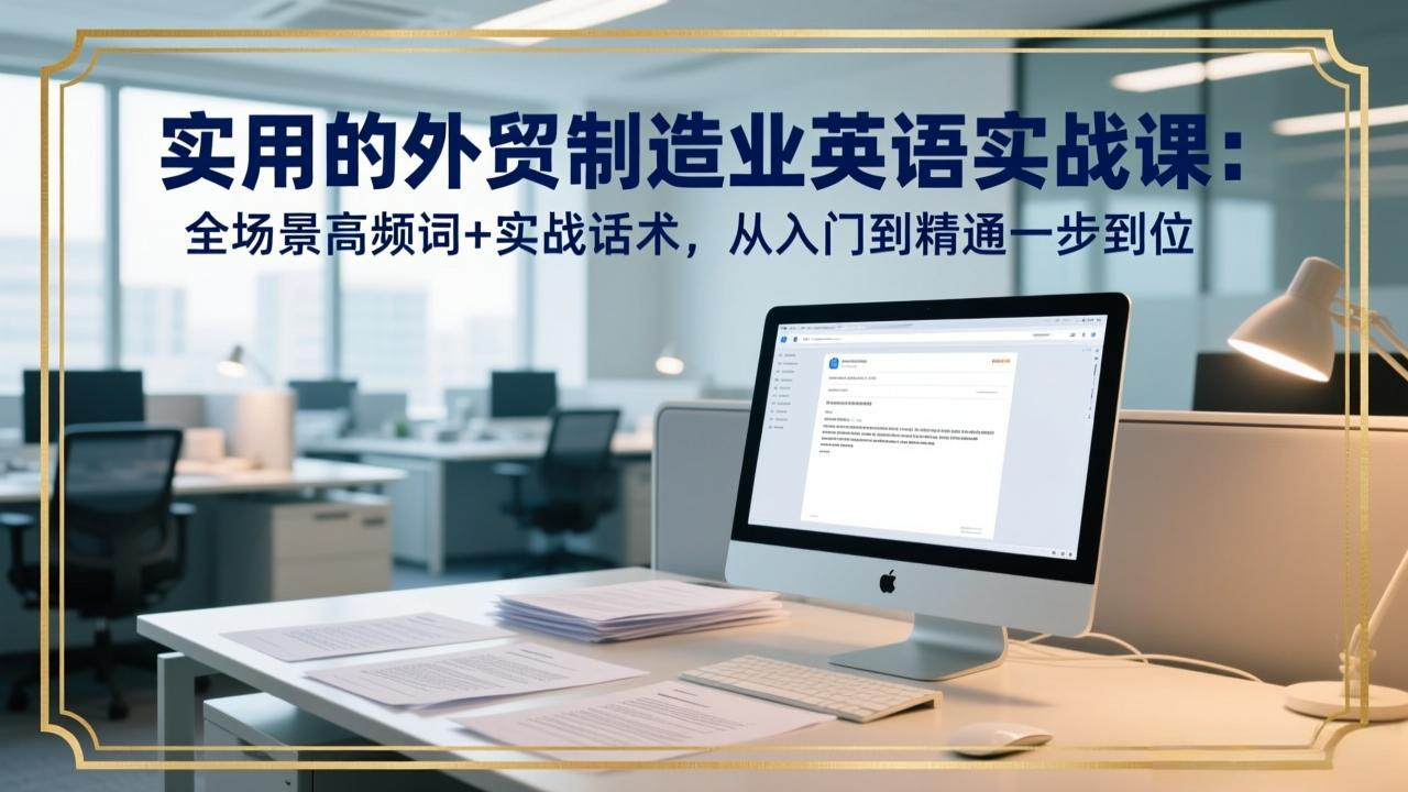 （17532期）实用的外贸制造业英语实战课：全场景高频词+实战话术，从入门到精通一步到位-靠谱项目库