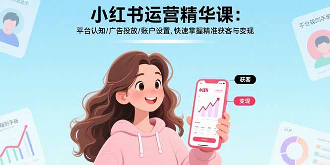（17468期）小红书运营精华课-更新：平台认知/广告投放/账户设置,快速掌握精准获客与变现-靠谱项目库