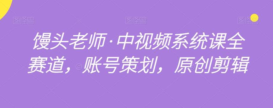 馒头老师·中视频系统课全赛道，账号策划，原创剪辑-靠谱项目库