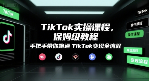 TikTok实操课程，保姆级教程，手把手带你跑通TikTok变现全流程-靠谱项目库