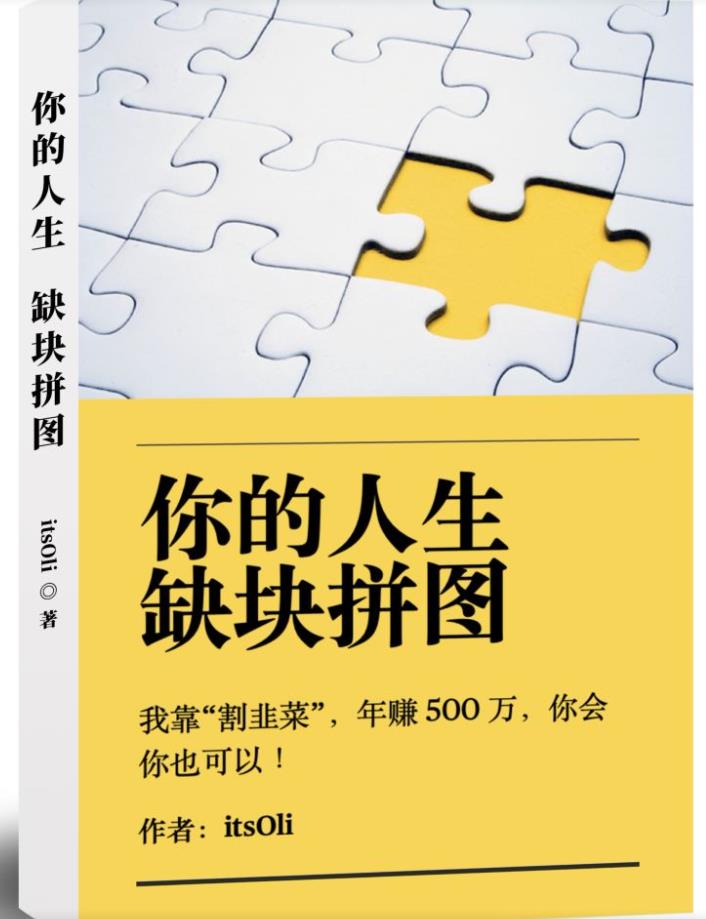 某高赞电子书《你的人生，缺块拼图——我靠“割韭菜”，年赚500万，你会你也可以》-靠谱项目库