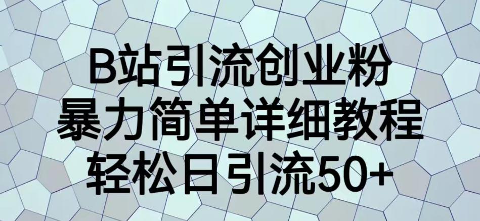 B站引流创业粉，暴力简单详细教程，轻松日引流50+【揭秘】-靠谱项目库
