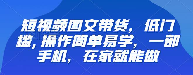 【推荐】短视频图文带货，低门槛,操作简单易学，一部手机，在家就能做-靠谱项目库