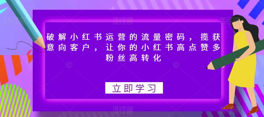 破解小红书运营的流量密码，揽获意向客户，让你的小红书高点赞多粉丝高转化-靠谱项目库