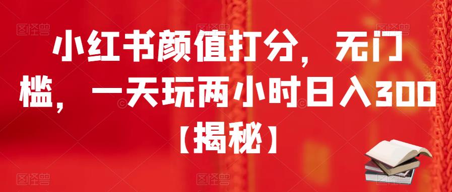 小红书颜值打分，无门槛，一天玩两小时日入300+【揭秘】-靠谱项目库