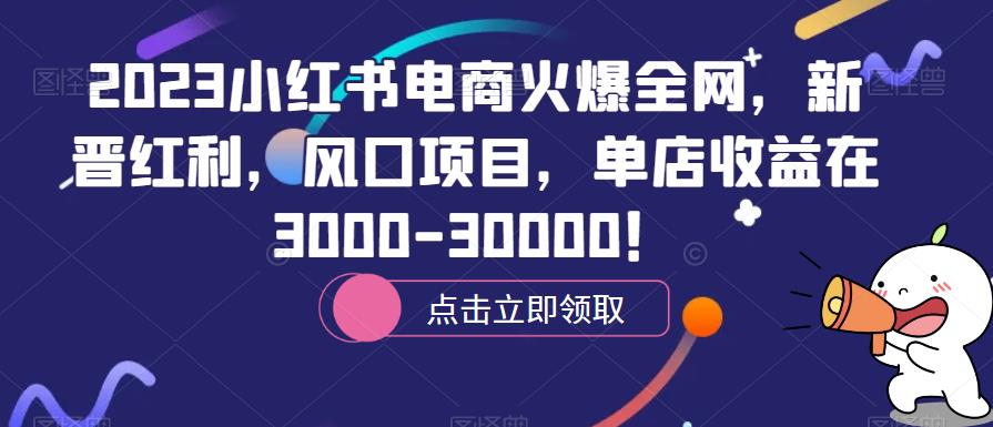 2023小红书电商火爆全网，新晋红利，风口项目，单店收益在3000-30000！-靠谱项目库