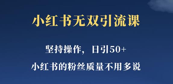 小红书无双课一天引50+女粉，不用做视频发视频，小白也很容易上手拿到结果【仅揭秘】-靠谱项目库