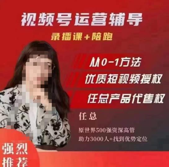 任姐视频号运营，懂老板的任总视频号短视频运营，从0到1做视频号课程-靠谱项目库