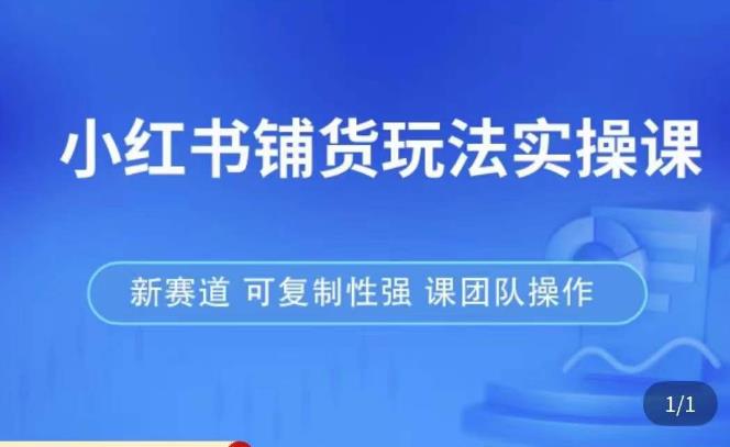 小红书铺货玩法实操课，流量大，竞争小，非常好做，新赛道，可复制性强，可团队操作-靠谱项目库