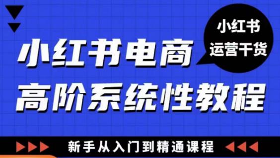 小红书电商高阶系统教程，新手从入门到精通系统课-靠谱项目库
