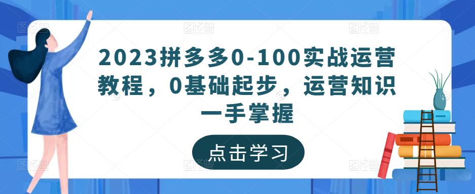2023拼多多0-100实战运营教程，0基础起步，运营知识一手掌握-靠谱项目库