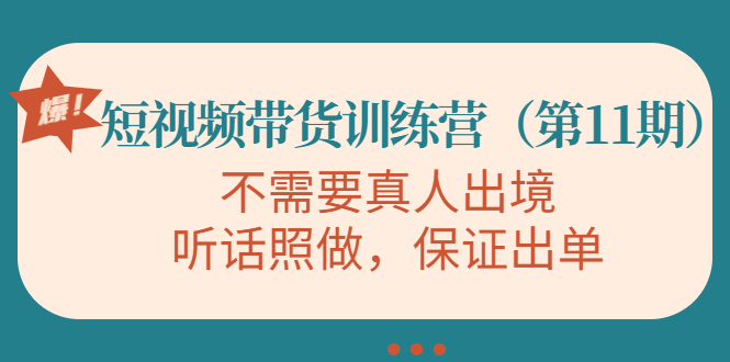 视频带货训练营，不需要真人出境，听话照做，保证出单-靠谱项目库