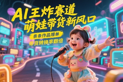 AI王炸赛道，萌娃带货新风口，条条作品爆单，带货转换率翻倍，核心逻辑拆解-靠谱项目库