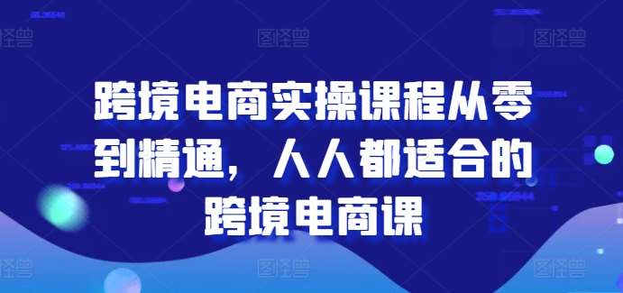 跨境电商实操课程从零到精通，人人都适合的跨境电商课-靠谱项目库