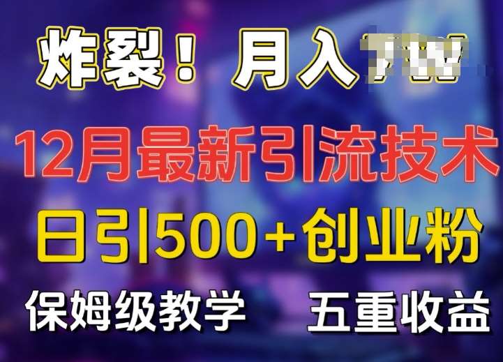 炸裂!揭秘12月最新日引流500+精准创业粉，多重收益保姆级教学-靠谱项目库