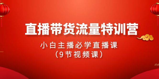 （9592期）2024直播带货流量特训营，小白主播必学直播课（9节视频课）-靠谱项目库