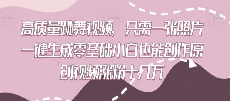 高质量跳舞视频，只需一张照片一键生成零基础小白也能创作原创视频涨粉十几万【揭秘】-靠谱项目库