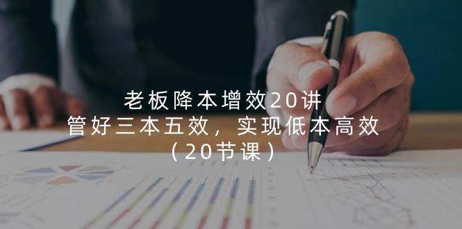 （11238期）老板 降本增效20讲，管好 三本五效，实现低本高效（20节课）-靠谱项目库