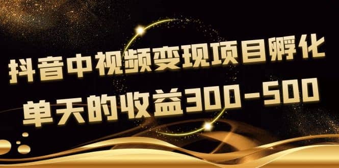 黄岛主《抖音中视频变现项目孵化》单天的收益300-500 操作简单粗暴-靠谱项目库